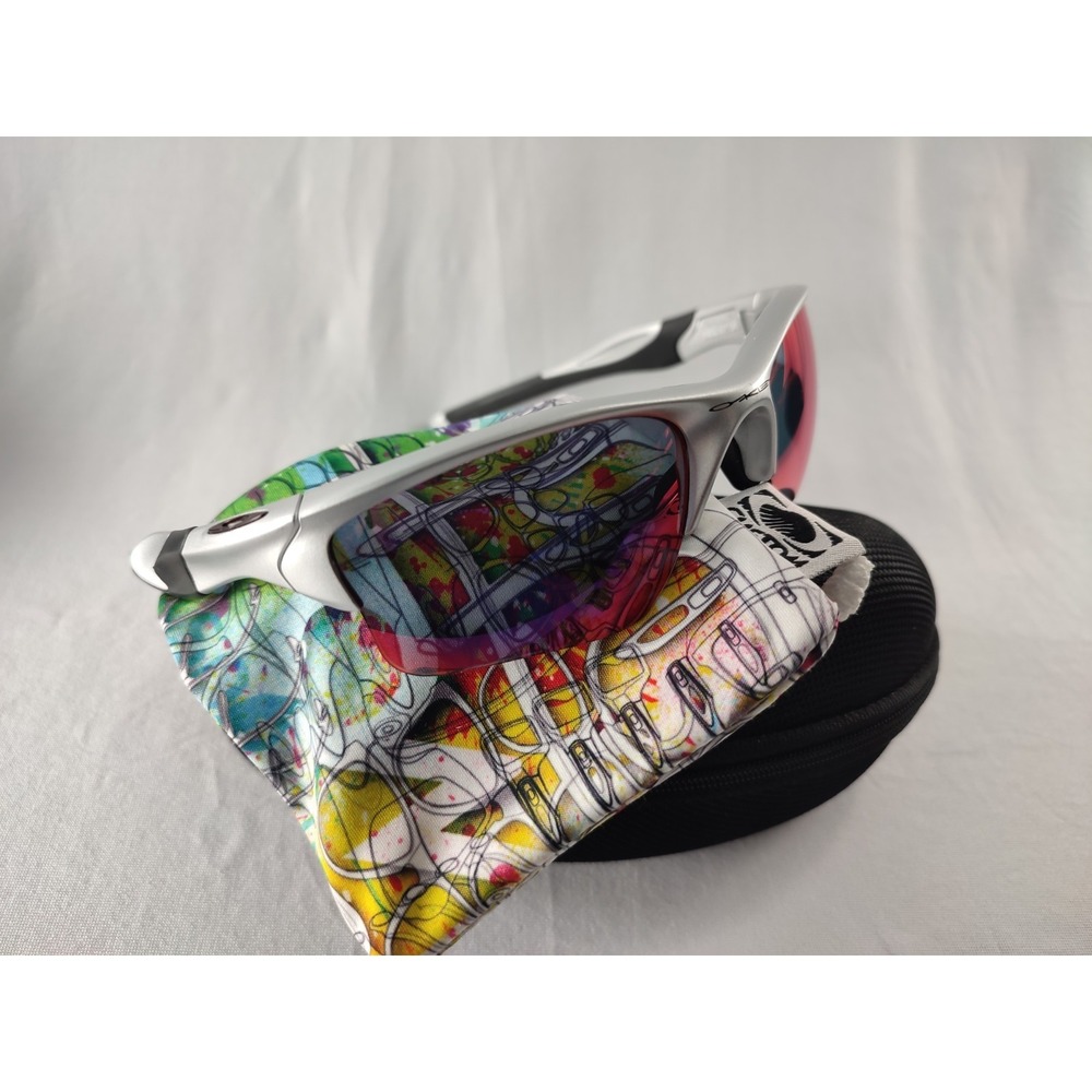 Oakley Custom Half Jacket 2.0 Silver Positive Red Iridium‎ Special Edition Bag